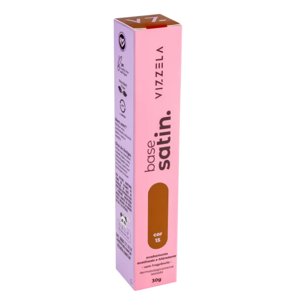 Base Líquida Vizzela Satin Cor 15 - 30g - Imagem 3