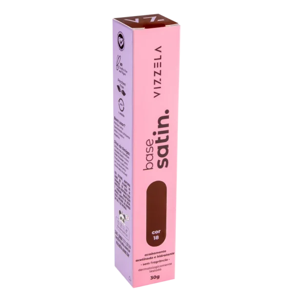 Base Líquida Vizzela Satin Cor 18 - 30g - Imagem 3