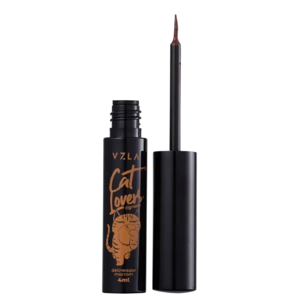 Delineador Líquido Vizzela Cat Lovers Marrom - 4ml