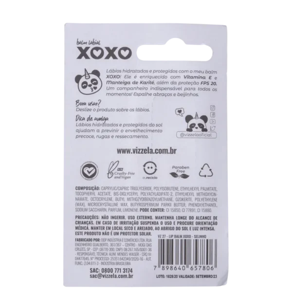 Hidratante Labial Vizzela Selinho Balm Xoxo FPS 20 - 4g - Imagem 4