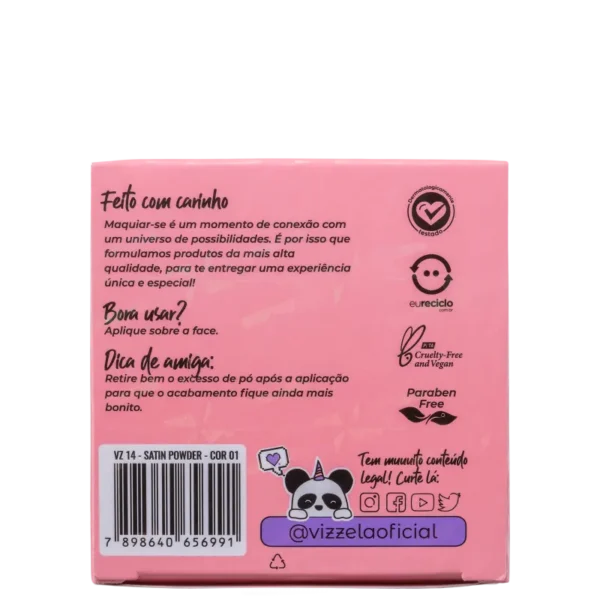 Pó Solto Acetinado Vizzela Satin Powder Cor 02 - 9g - Imagem 5