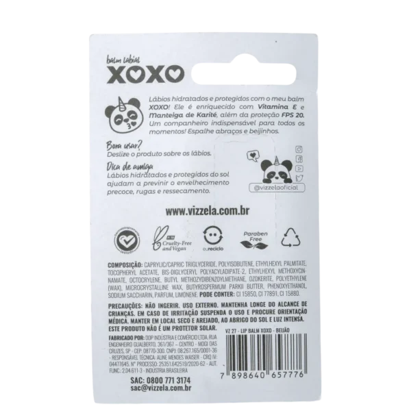 Hidratante Labial Vizzela Beijão Balm Xoxo FPS 20 - 4g - Imagem 4