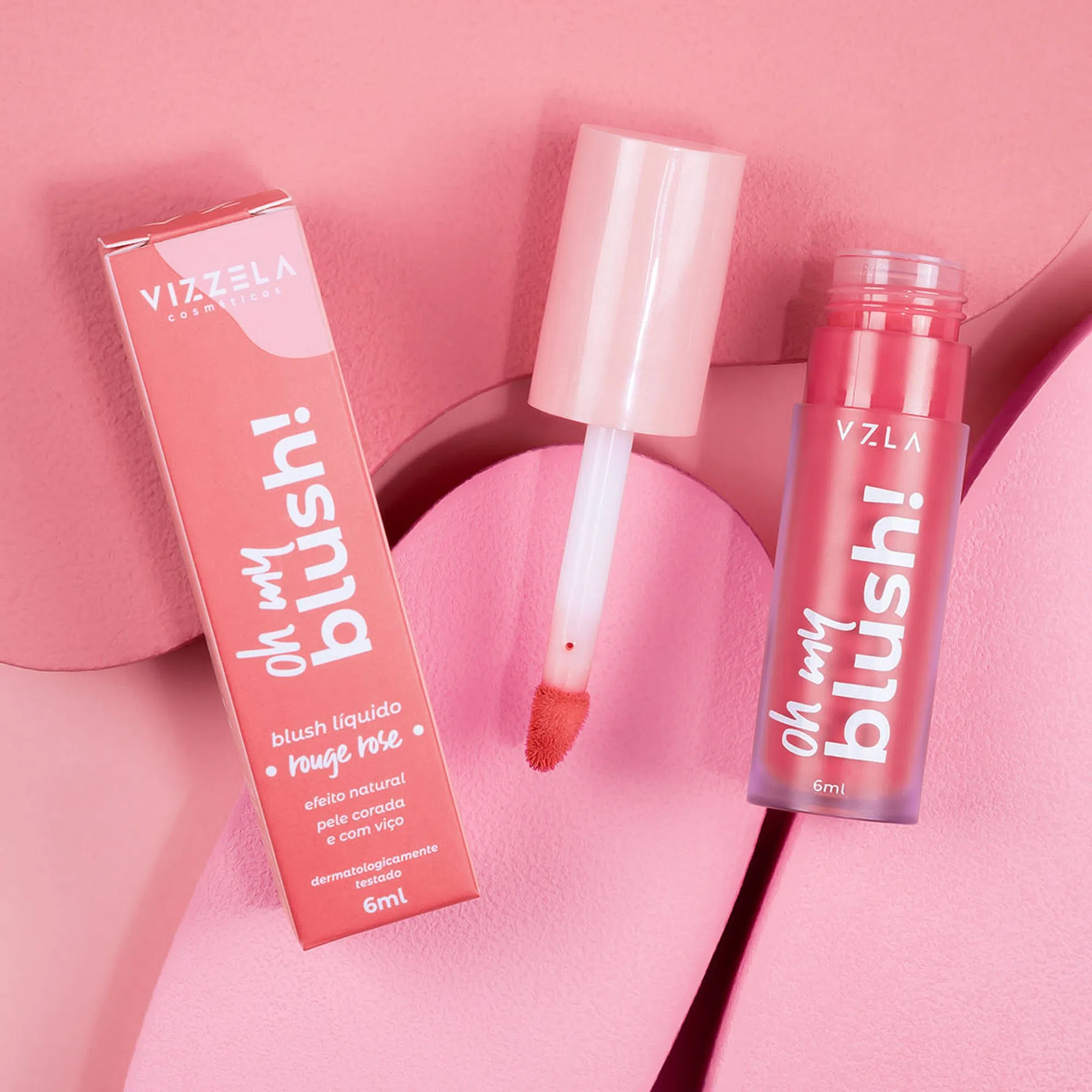 Blush Líquido Vizzela Oh My Blush! Cor 03 Rouge Rose - 6ml - Imagem 3