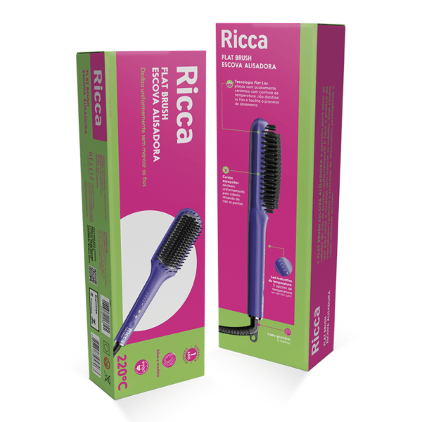 Ricca Flat Brush Escova Alisadora - Imagem 2