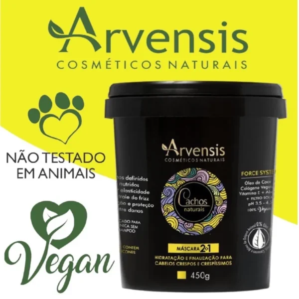 Máscara Capilar Arvensis Cachos Naturais Crespos e Crespíssimos 2x1 - 450g - Imagem 3