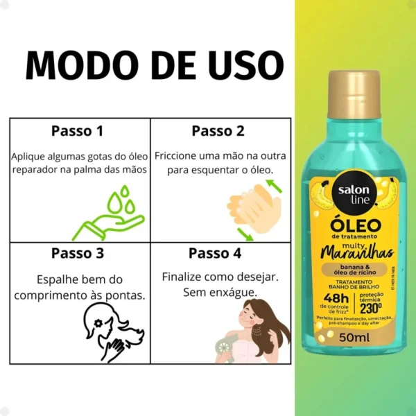 Óleo Salon Line Multy Maravilhas Banana e Óleo de Rícino 50ml - Imagem 5