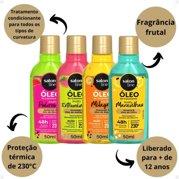 SALON LINE MULTY ÓLEO MORANGO - 50ML - Imagem 3
