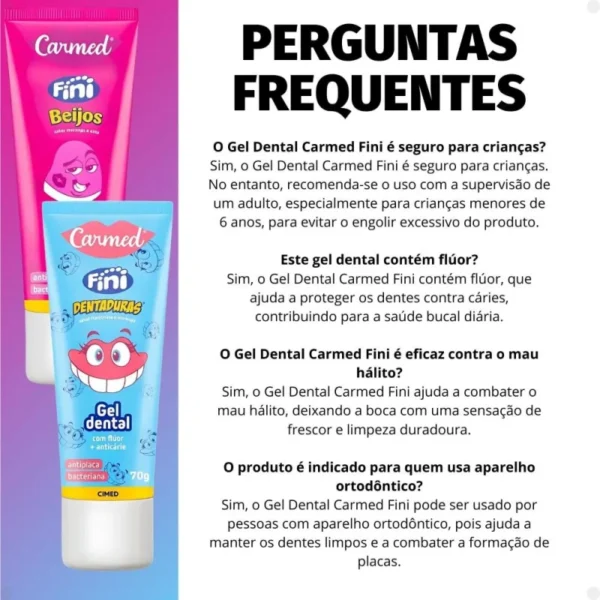 Kit Gel Dental Carmed Fini Beijos + Dentaduras - 70g - Imagem 3