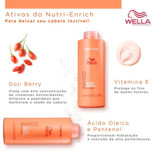Kit Shampoo e Condicionador Wella Professionals Invigo Nutri-Enrich 1L - 2 produtos - Imagem 4
