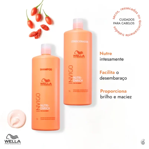 Kit Shampoo e Condicionador Wella Professionals Invigo Nutri-Enrich 1L - 2 produtos - Imagem 3