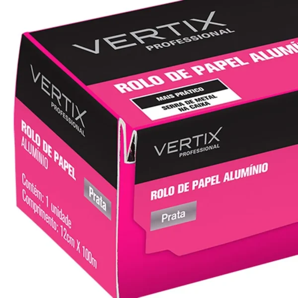 Rolo de Papel Alumínio para Tintura Prata Vertix - 100m - Imagem 3