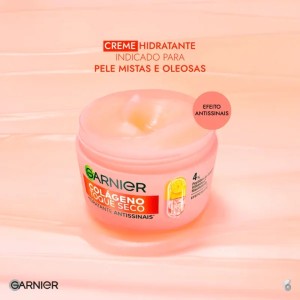 Hidratante Facial Garnier Antissinais Colágeno Toque Seco - 85g - Imagem 2