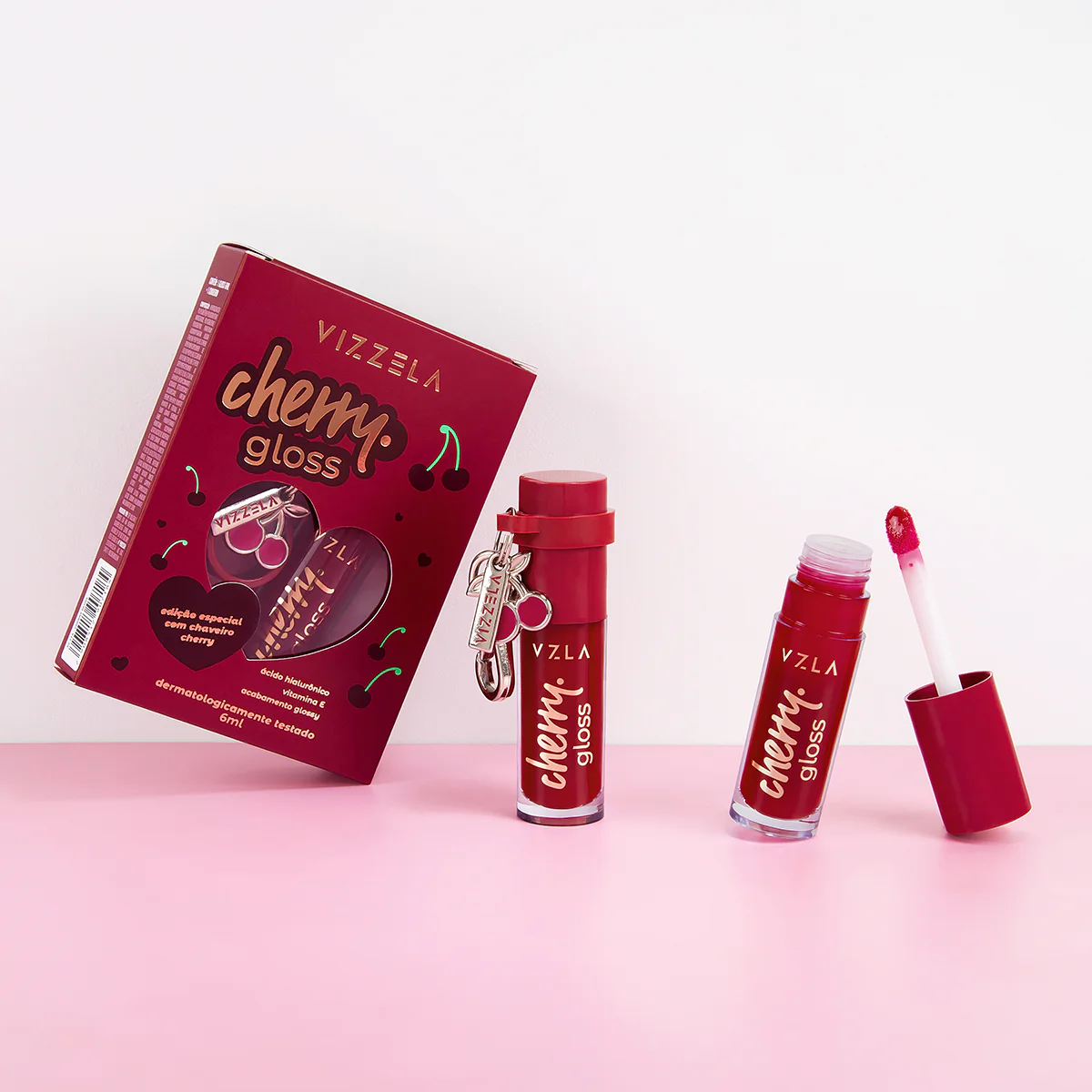 Gloss Cherry Vizzela Com Chaveiro - Imagem 2