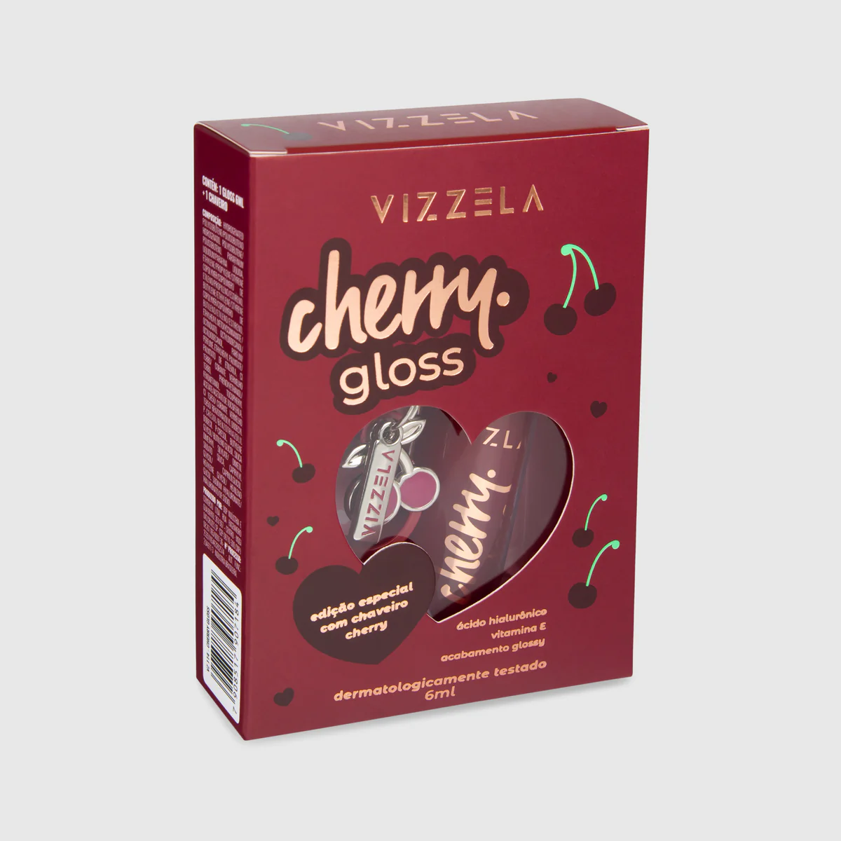 Gloss Cherry Vizzela Com Chaveiro - Imagem 3