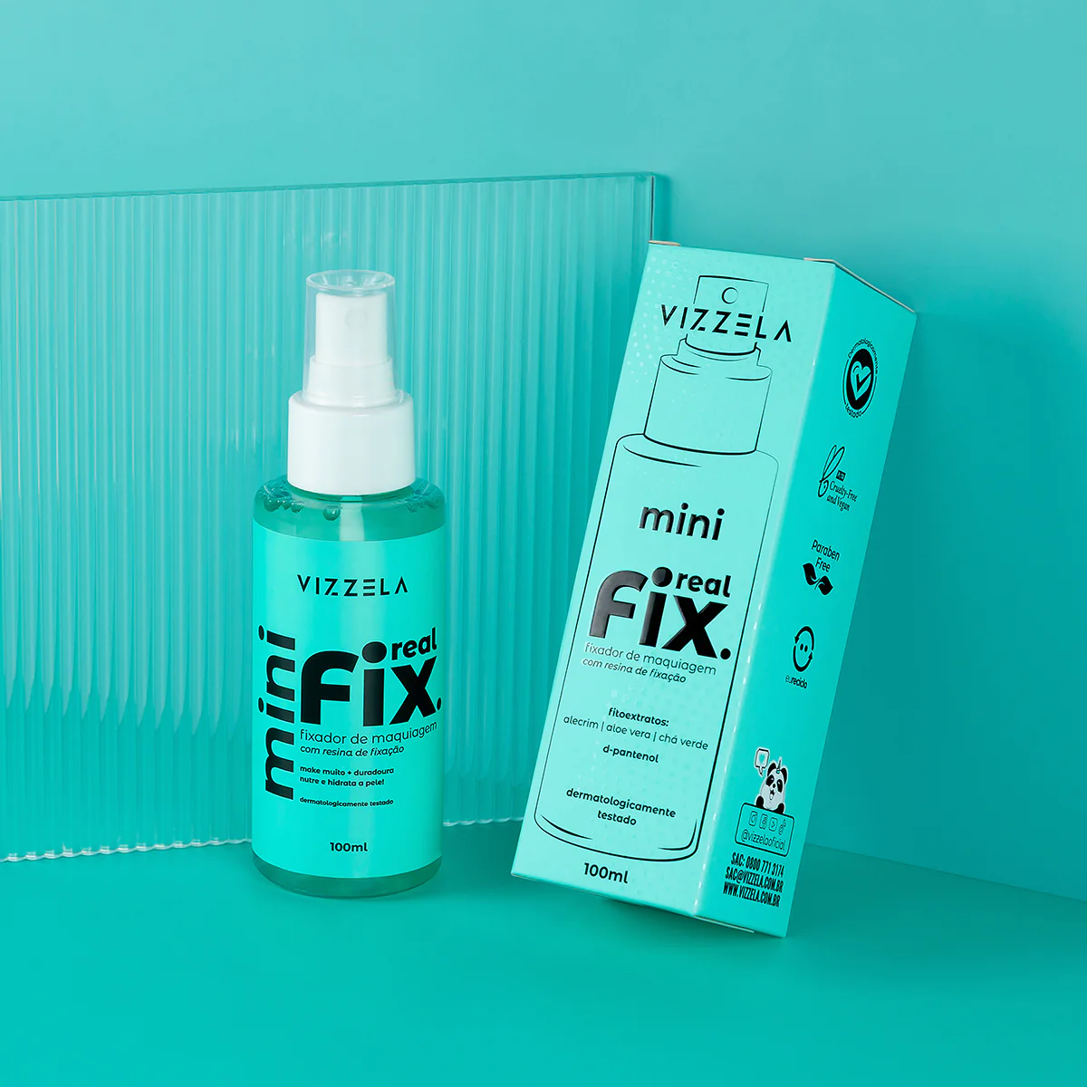Mini Real Fix Fixador de Maquiagem Vizzela 100ml - Imagem 2