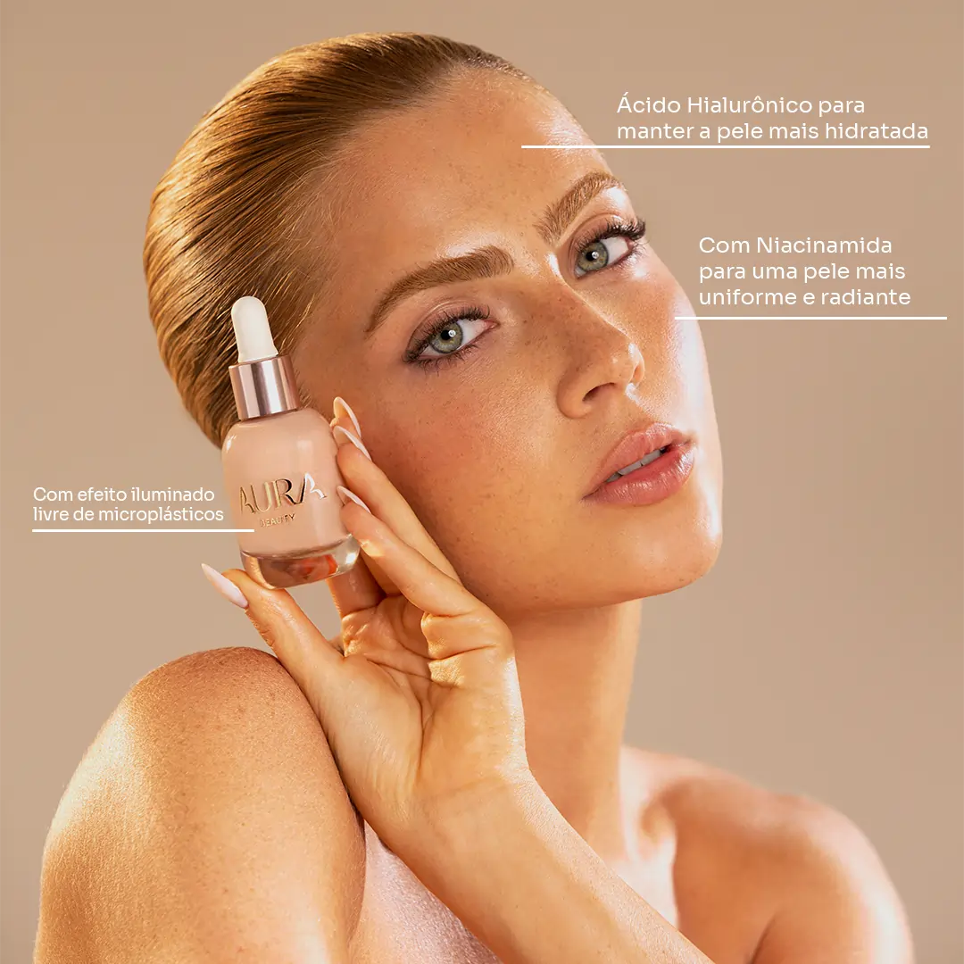 Primer Acetinado Aurora Beauty 30ml - Gotas Iluminadoras - Imagem 2