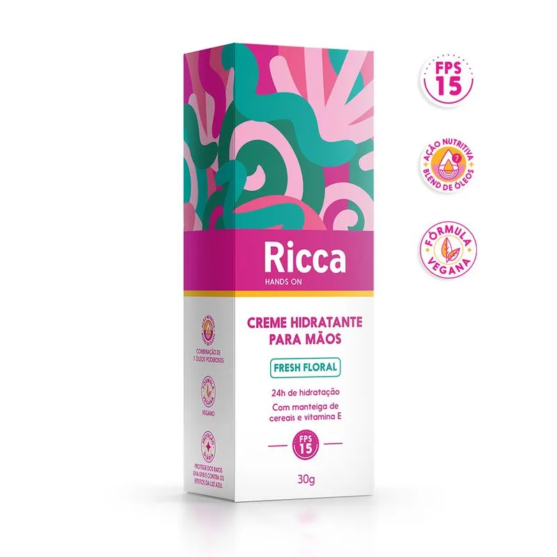 Creme para as Mãos FPS15 Ricca Fresh Floral - Imagem 3