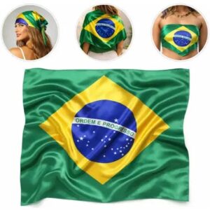 Lenço Cetim Brasil 90x90