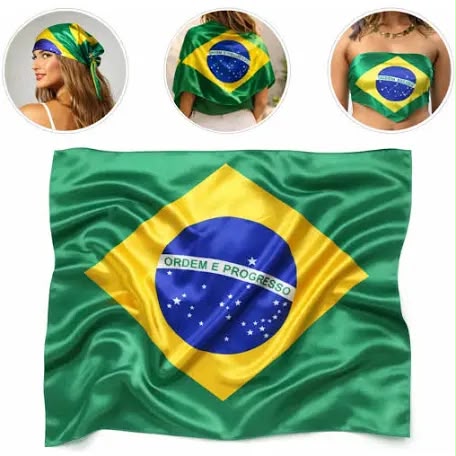 Lenço Cetim Brasil 90x90
