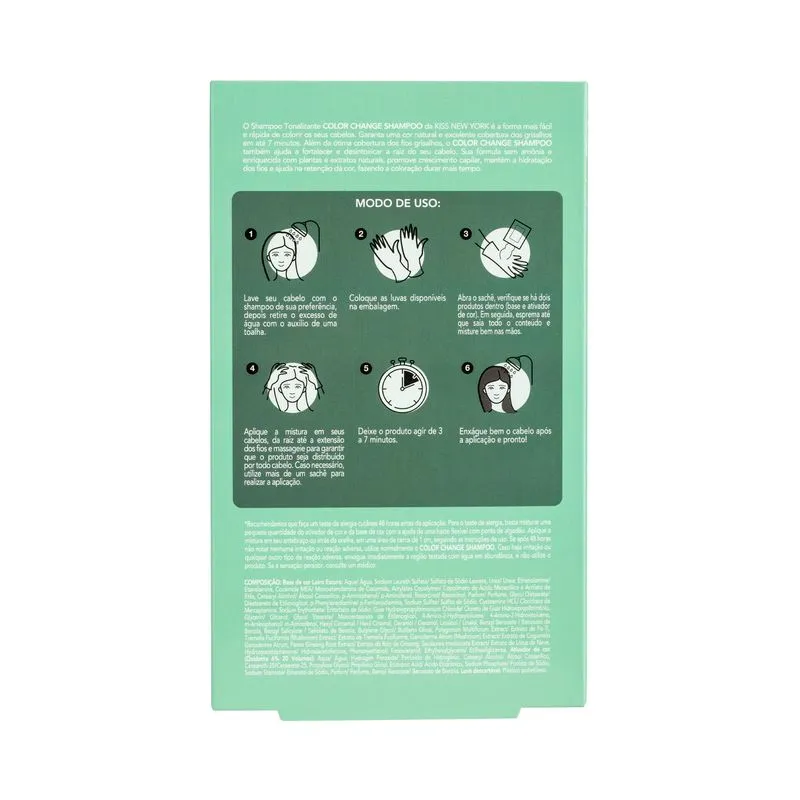 Shampoo Tonalizante Color Change Kiss New York Loiro Escuro - Imagem 9