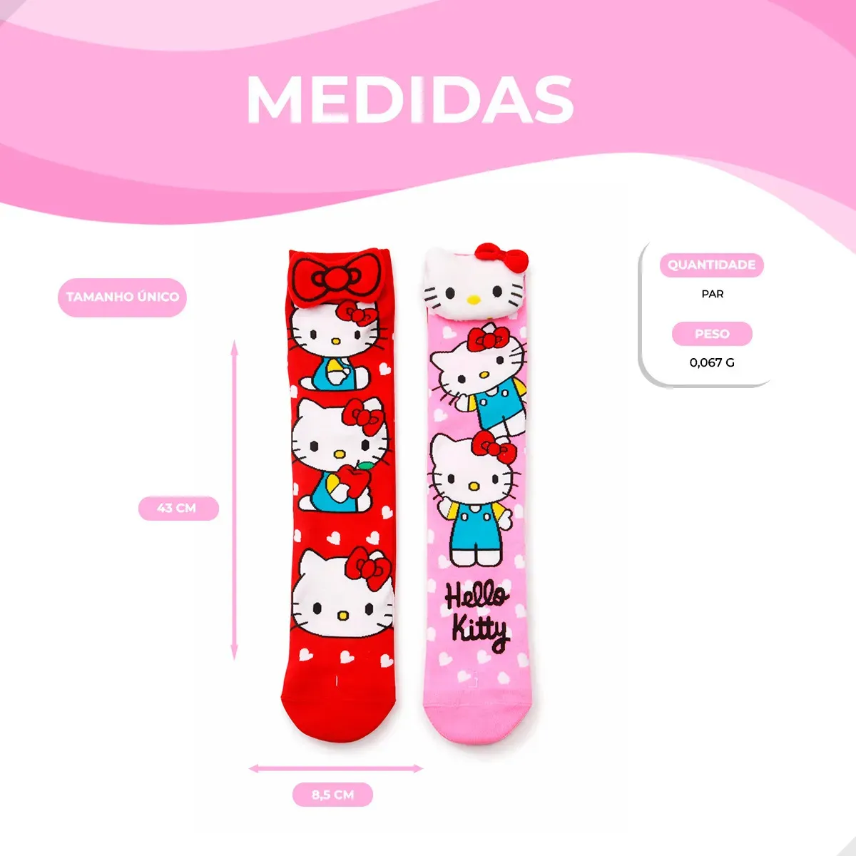 Meia Infantil 3D Hello Kitty - Imagem 2