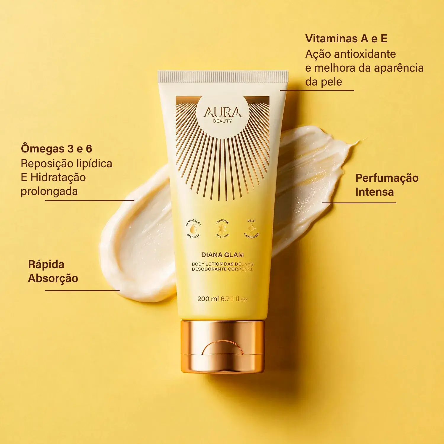 Body Lotion Diana Glam Aurora Beauty 200ml - Imagem 2